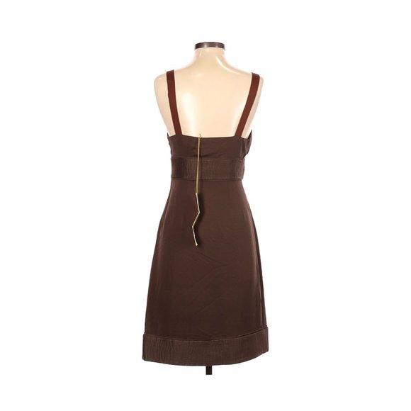 NWT Catherine Malandrino Yellow label Cocktail Dress in Chocolate - Picture 3 of 4